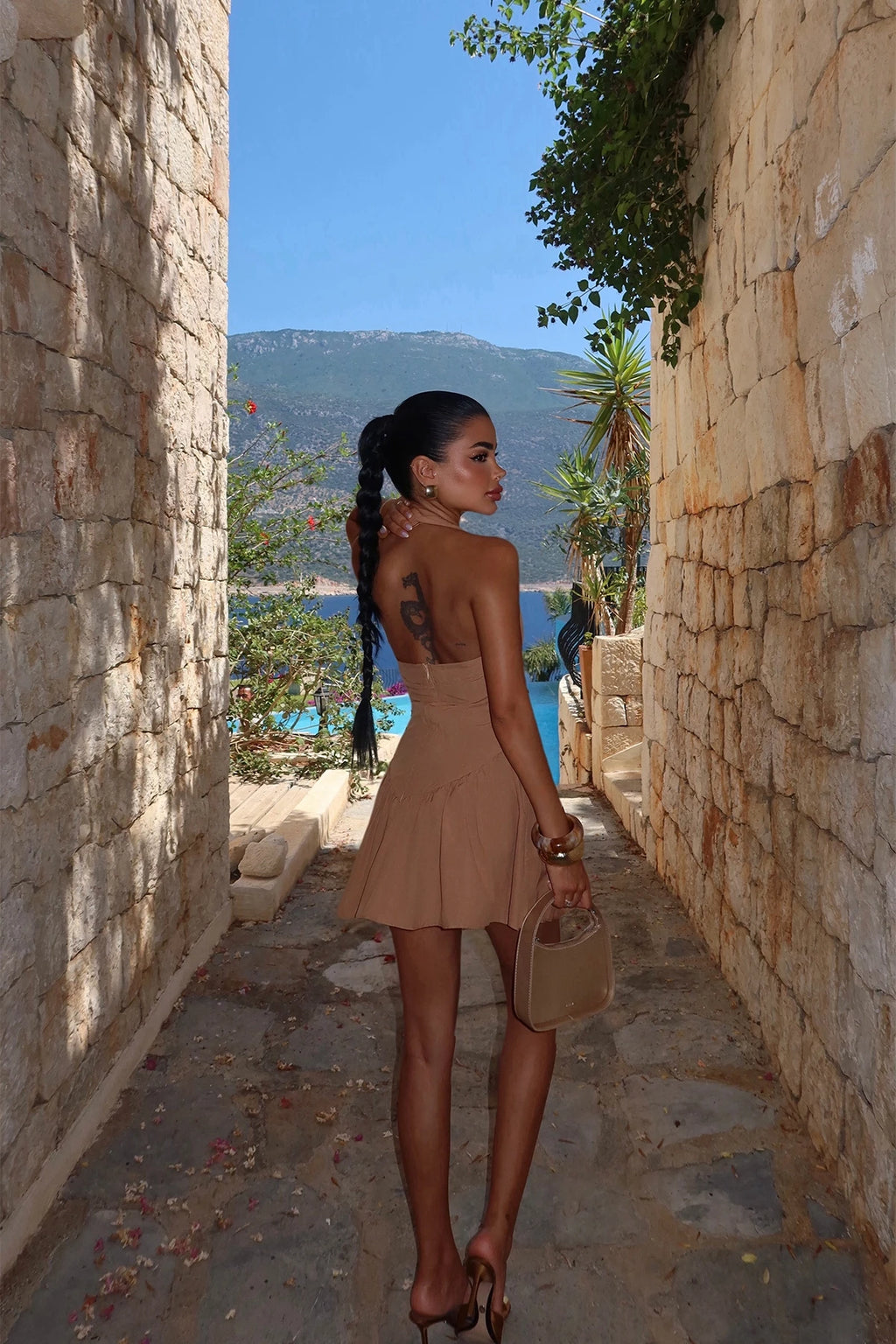 CAMEL CHIC MINI DRESS