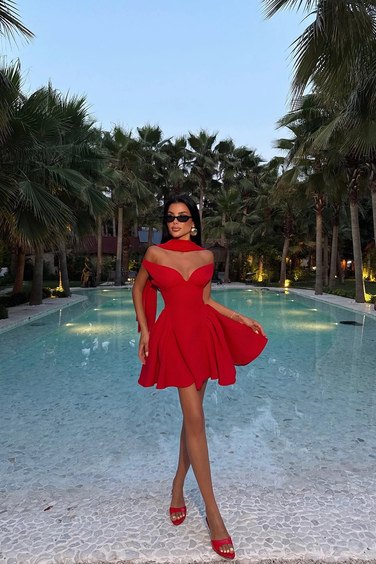 RED LUNA MINI DRESS