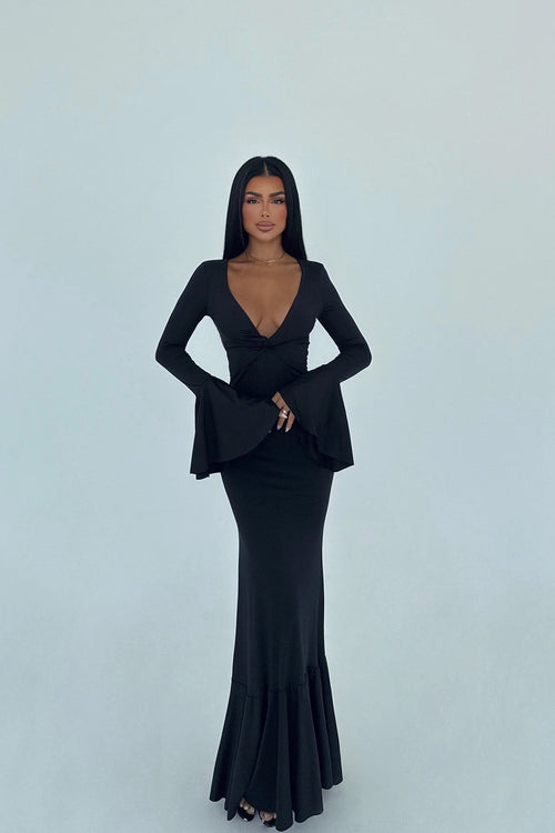 BLACK LONG SLEEVE DRESS